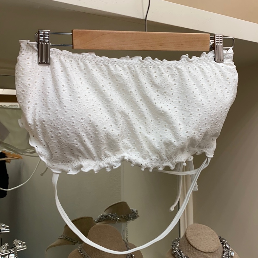White bathing suit top